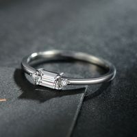 Simple S925 Sterling Silver Popular Ring Female Inlaid Zirconium Fine Ring main image 5