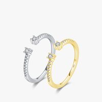 S925 Sterling Silber Damenring Schwanzring Reihe Voller Diamanten Koreanischer Ring main image 1