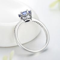 Fashion S925 Silver Tanzanite Blue Zircon Crown Gemstone Ring main image 5