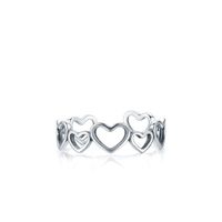 S925 Sterling Silver Retro Irregular Heart-shaped Hollow Opening Adjustable Ring main image 6