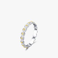 Fashion Geometric S925 Silver Daisy Flower Fine Ring Female main image 1