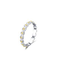 Fashion Geometric S925 Silver Daisy Flower Fine Ring Female main image 6