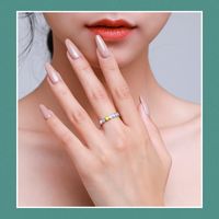 Fashion S925 Sterling Silver Color Enamel Heart-shaped Index Finger Ring main image 3