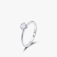 S925 Silver Simple Three-dimensional Heart Zircon Ring Female main image 1