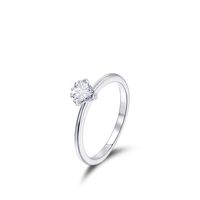 S925 Silver Simple Three-dimensional Heart Zircon Ring Female main image 6