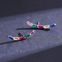 S925 Silver Rainbow-colored Crystal Long Women's Earrings Jewelry Wholesale main image 4
