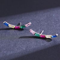 S925 Silver Rainbow-colored Crystal Long Women's Earrings Jewelry Wholesale main image 5