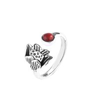 Lotus Red Agate Ring 925 Sterling Silver Jewelry New Retro Ring main image 6