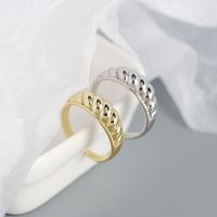Fashion Twill Croissant Ring S925 Silver Retro Open Ring main image 5