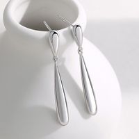 New S925 Sterling Silver Long Tassel Drop-shaped Texture Earrings main image 3