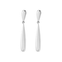 New S925 Sterling Silver Long Tassel Drop-shaped Texture Earrings main image 6