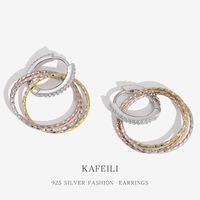 New S925 Sterling Silver Fashion Circle Ear Buckle Earrings main image 2