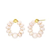 New S925 Sterling Silver Round Baroque Pearl Earrings Fashion main image 6