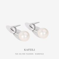 New Retro S925 Silver Pearl Women's Fashion White Water Drop Earrings main image 1
