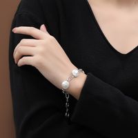 New Pearl Handmade S925 Silver Baroque Button Ot Buckle Bracelet main image 4