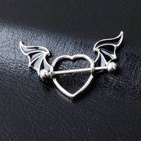 Fashion Piercing Jewelry Heart-shaped Wings Titanium Steel Breast Ring main image 1