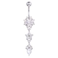 Neue Wassertropfen Blumenförmiger Anhänger Diamant Bauchnabel Piercing Nabelschnur Schmuck main image 6