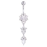New Water Drop Flower-shaped Pendant Diamond Belly Button Piercing Umbilical Jewelry main image 6