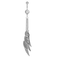 Fashion Wings-shaped Belly Button Ring Alloy Feather Umbilical Nail main image 1