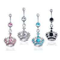 New Piercing Belly Dance Jewelry Diamond Crown Belly Button Ring main image 1