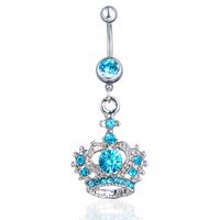 New Piercing Belly Dance Jewelry Diamond Crown Belly Button Ring main image 4