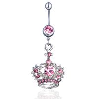 New Piercing Belly Dance Jewelry Diamond Crown Belly Button Ring main image 5