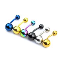 Fashion Stainless Steel Piercing Jewelry Simple Geometricl Navel Ring main image 4
