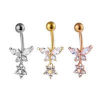 New Piercing Jewelry Fashion Zircon Butterfly Flower Belly Button Nail main image 1