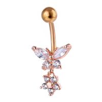 New Piercing Jewelry Fashion Zircon Butterfly Flower Belly Button Nail main image 3