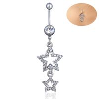 Fashion Piercing Jewelry Diamond Star Pendant Belly Button Ring Wholesale main image 1