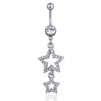 Fashion Piercing Jewelry Diamond Star Pendant Belly Button Ring Wholesale main image 3