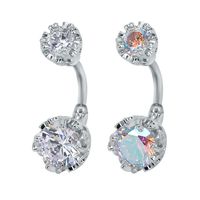 New Piercing Jewelry Round Zircon Navel Ring Navel Nail Wholesale main image 3