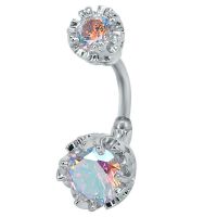New Piercing Jewelry Round Zircon Navel Ring Navel Nail Wholesale main image 4