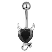 Fashion Zircon Little Devil Heart-shaped Navel Button Navel Nail main image 3