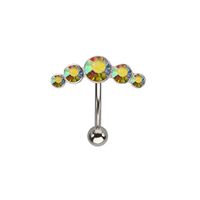 Fashion Piercing Jewelry Geometric Diamond Alloy Navel Ring main image 5