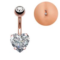 Fashion Heart Metal Plating Belly Ring main image 4