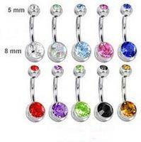 Fashion Stainless Steel Umbilical Ring Diamond Simple Umbilical Ring main image 3