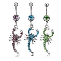 Fashion Piercing Jewelry Diamond Scorpion Alloy Navel Ring main image 4