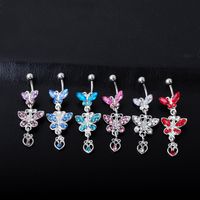 Fashion Piercing Jewelry Bows Diamond-studded Alloy Navel Rings main image 3