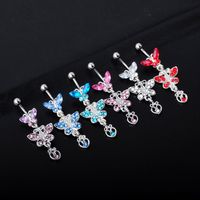 Fashion Piercing Jewelry Bows Diamond-studded Alloy Navel Rings main image 4