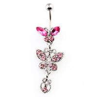 Fashion Piercing Jewelry Bows Diamond-studded Alloy Navel Rings main image 5