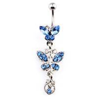 Fashion Piercing Jewelry Bows Diamond-studded Alloy Navel Rings main image 6