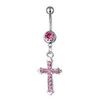 Piercing Jewelry Stainless Steel Diamond Cross Pendant Navel Nail main image 6