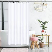 Thickened White Impermeable Cloth Plain Polyester Hotel Waterproof Partition Curtain90*180cm main image 1