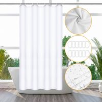 Thickened White Impermeable Cloth Plain Polyester Hotel Waterproof Partition Curtain90*180cm main image 4