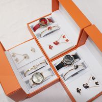 Fashion Ladies Watch Bracelet Earrings Necklace Ring Alloy Jewelry Set main image 5