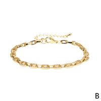 New Fashion Simple Zircon Letter Copper Gold-plated Bracelet Wholesale main image 5