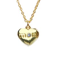 Fashion Inlaid Colored Diamond Letter Mom Copper Necklace main image 6