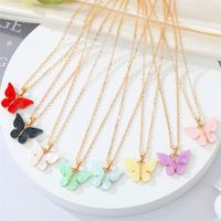 Fashion Simple Acrylic Butterfly Alloy Necklace main image 1