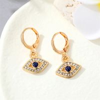 Retro Round Multi-color Devil's Eye Shape Inlaid Zircon Metal Drop Earrings Wholesale main image 4